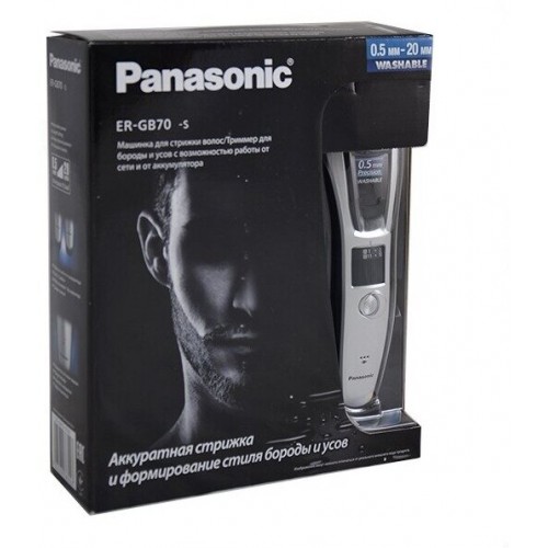 Машинка для стрижки Panasonic ER-GB70-S520 (серебристый/черный) 3