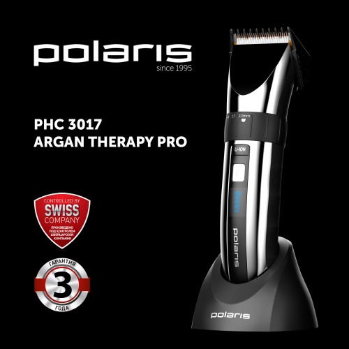 Машинка для стрижки Polaris PHC 3017RC Argan Therapy Pro (черный/серебристый) 1