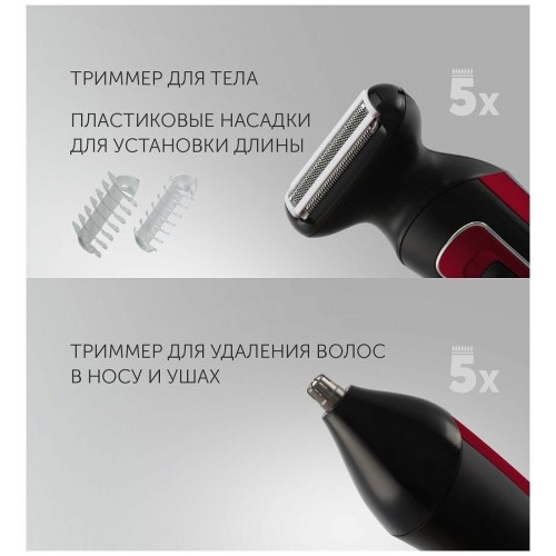 Машинка для стрижки Polaris PHC 3019RC Retro (красный/черный) 4