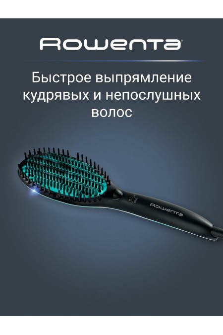 Расческа-выпрямитель Rowenta Power Straight CF5820F0 (черный/зеленый) 