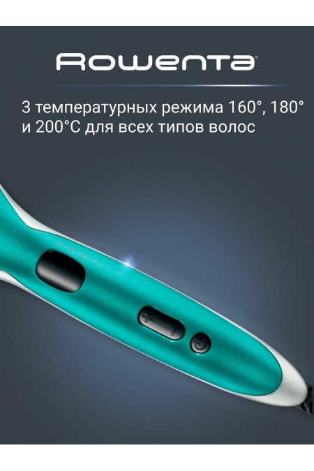 Расческа-выпрямитель Rowenta Power Straight CF5820F0 (черный/зеленый) 4