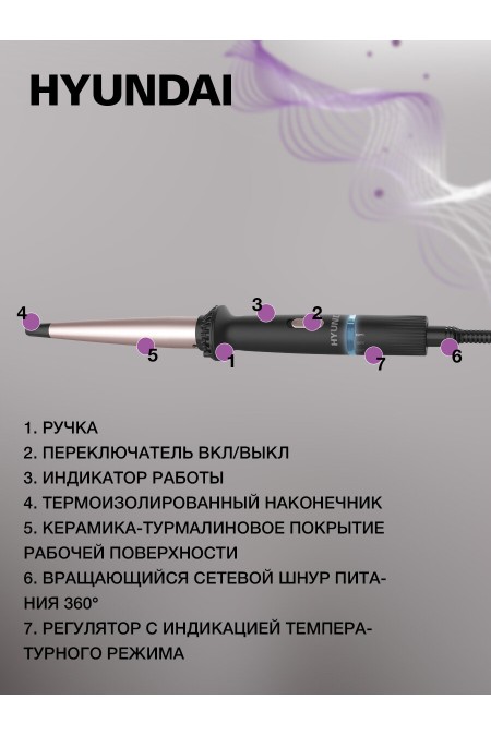 Щипцы для завивки HYUNDAI H-HC1410 (черный) 5