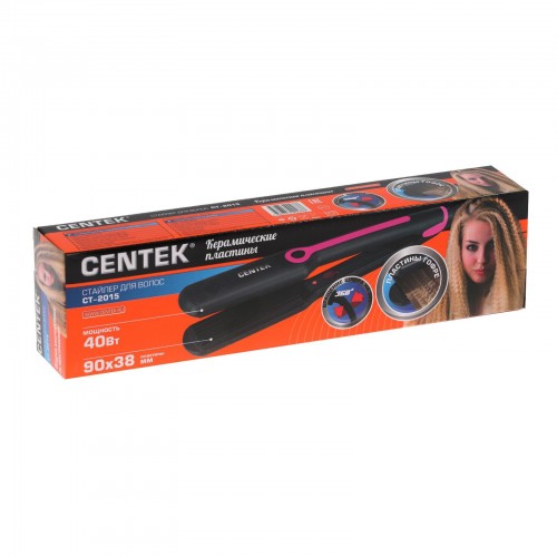 Щипцы гофрированные CENTEK CT-2015 (черный/розовый) 7