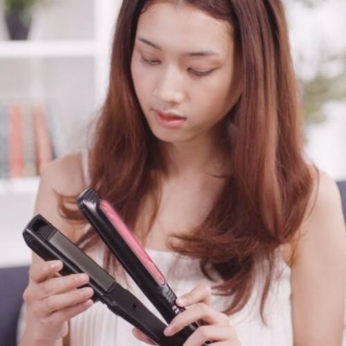 Щипцы утюжок Panasonic EH-HV52-K615 (черный/розовый) 1