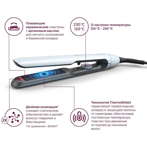 Щипцы утюжок Philips BHS520/00 (светло-голубой) 4