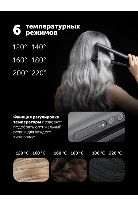 Щипцы утюжок Polaris PHS 2516Mi (графитовый) 5