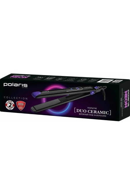 Щипцы утюжок Polaris PHS 7025KT (черный/фиолетовый) 