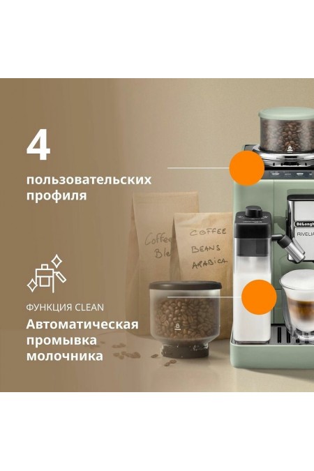 Кофемашина DeLonghi Rivelia EXAM441.55. GR (зеленый) 8