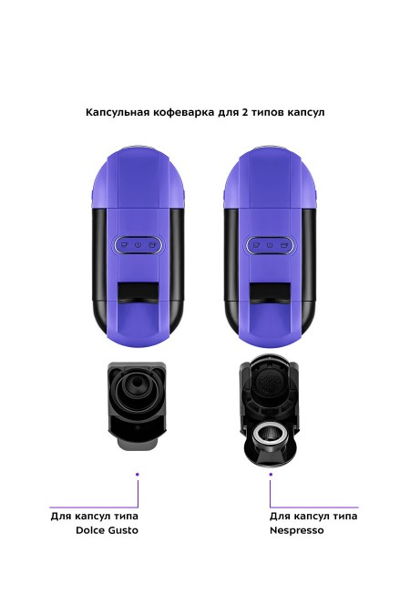 Кофемашина Kitfort КТ-7105-1 (черный/фиолетовый) 3