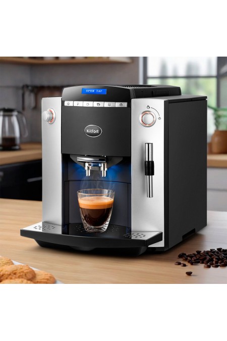 Кофемашина Kitfort КТ-7320 (черный/серебристый) 1