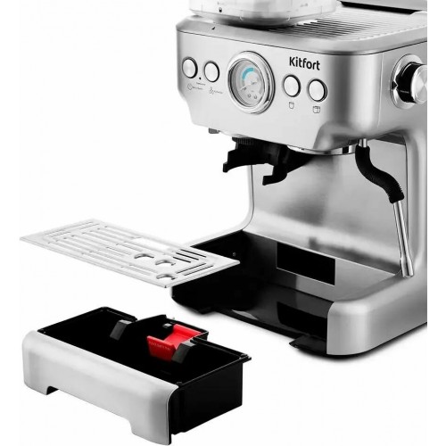 Кофемашина Kitfort КТ-755 (серебристый) 2