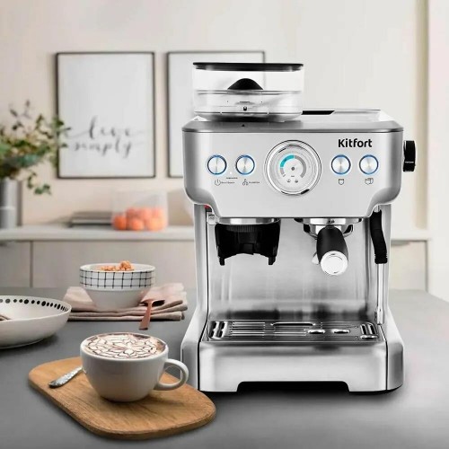 Кофемашина Kitfort КТ-755 (серебристый) 9