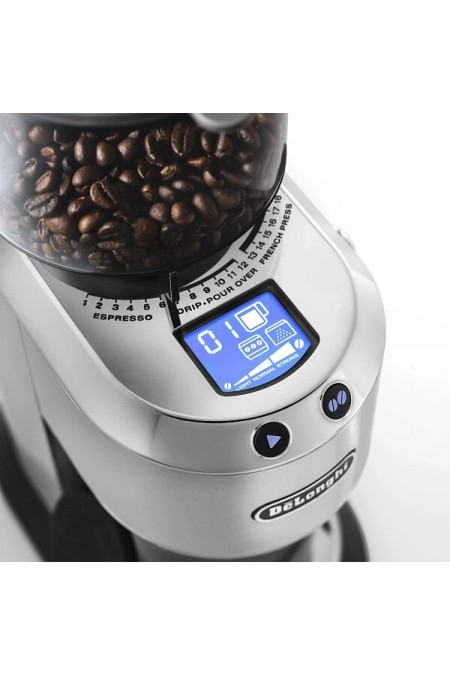 Кофемолка DeLonghi KG521.M (серебристый/черный) 6