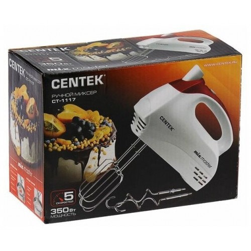Миксер CENTEK CT-1117 (белый/вишня) 7