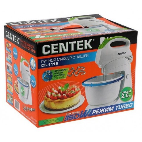Миксер CENTEK CT-1119 (белый/зеленый) 6