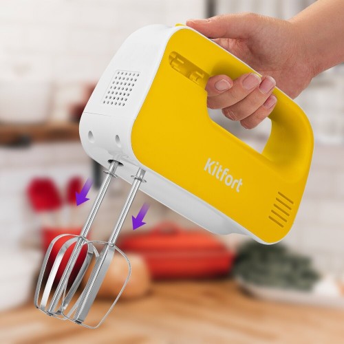 Миксер Kitfort КТ-3417-1 (белый/желтый) 4