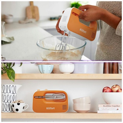 Миксер Kitfort КТ-3417-2 (белый/оранжевый) 1