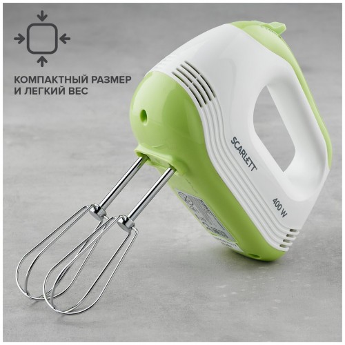Миксер Scarlett SC-HM40S15 (белый/зеленый) 1