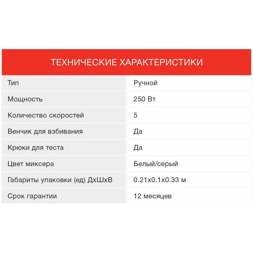 Миксер STARWIND SHM-211 (белый/серый) 6