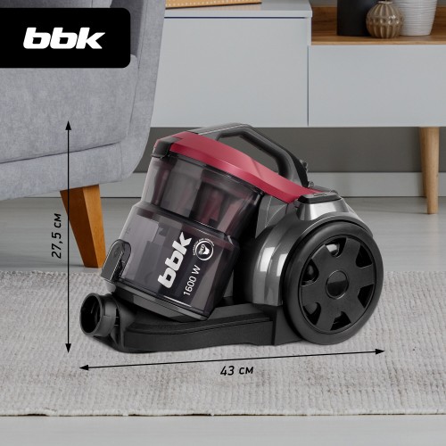 Пылесос BBK BV1502 (черный/темная вишня) 6