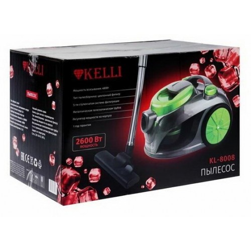 Пылесос KELLI KL-8008 (зеленый/серый) 8