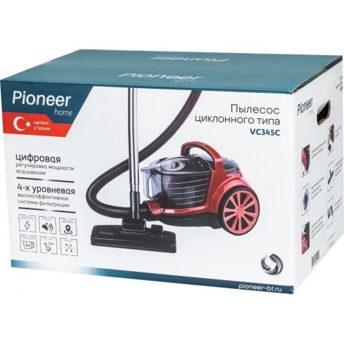 Пылесос Pioneer VC345C (черный/красный) 5