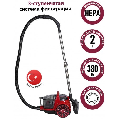 Пылесос Pioneer VC345C (черный/красный) 9