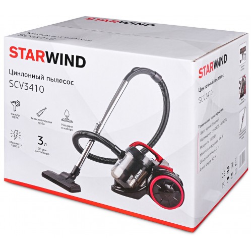 Пылесос STARWIND SCV3410 (черный/бордовый) 9