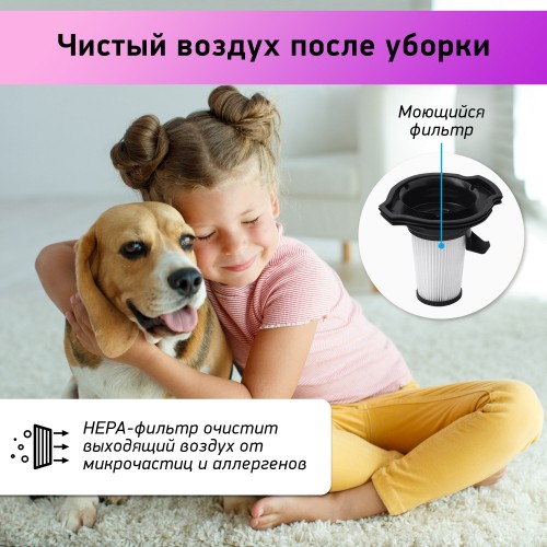 Вертикальный пылесос BBK BV2515 (белый/серебристый) 5