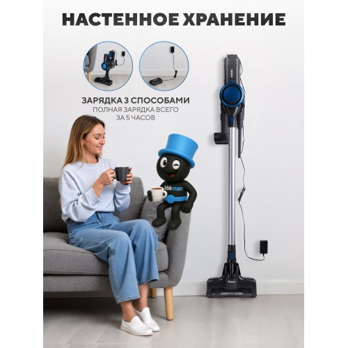 Вертикальный пылесос BBK BV3003 (серый/синий) 1