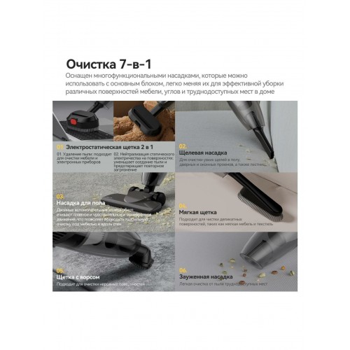 Вертикальный пылесос Deerma Combo DX600S (серый) 