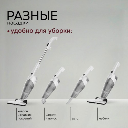 Вертикальный пылесос Deerma DX118C (белый/серый) 3