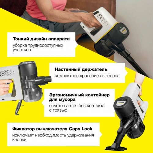 Вертикальный пылесос Karcher VC 4 Cordless myHome Pet (1.198-633.0) (черный/белый) 3