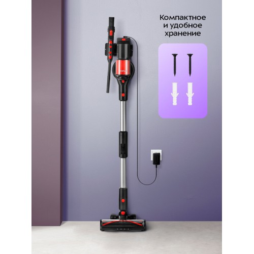 Вертикальный пылесос Kitfort КТ-5389 (черный/красный) 6