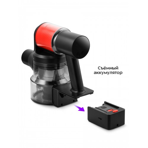 Вертикальный пылесос Kitfort КТ-5389 (черный/красный) 7