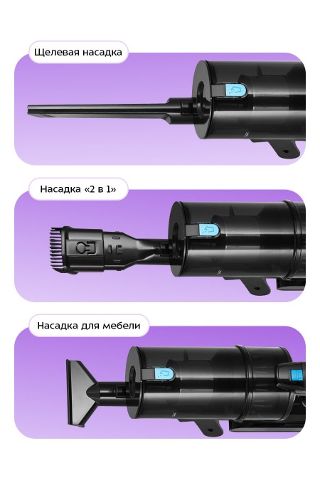 Вертикальный пылесос Kitfort КТ-5508 (черный/голубой) 4