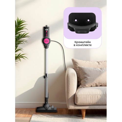Вертикальный пылесос Kitfort КТ-5515 (черный/розовый) 8