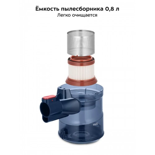 Вертикальный пылесос Kitfort КТ-5531 (синий/черный) 5