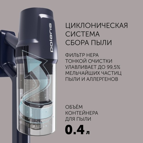 Вертикальный пылесос Polaris PVCS 4050 CyclonicPRO (темно-синий) 7