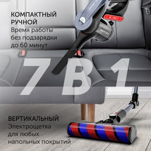 Вертикальный пылесос Polaris PVCS 7090 HandStickPRO Aqua (серый/черный) 1