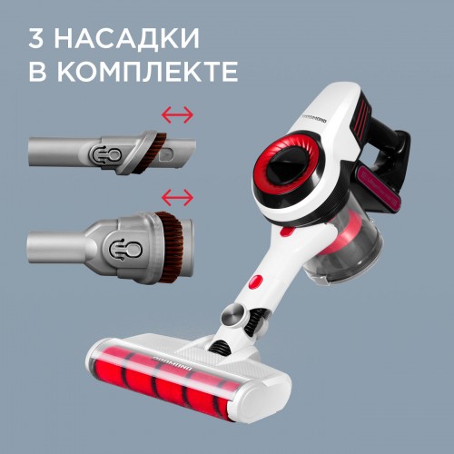 Вертикальный пылесос Redmond RV-UR370 (красный/белый) 2