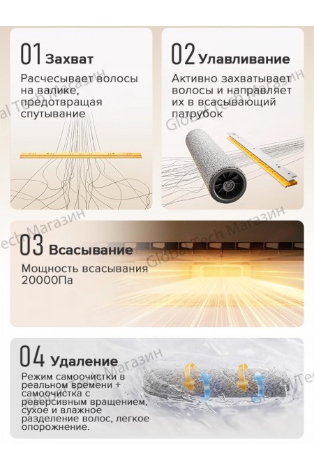 Вертикальный пылесос Roborock F25 RT (белый) 4
