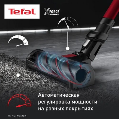 Вертикальный пылесос Tefal X-Force Flex 12.60 Animal Care TY98A9WO (черный/красный) 
