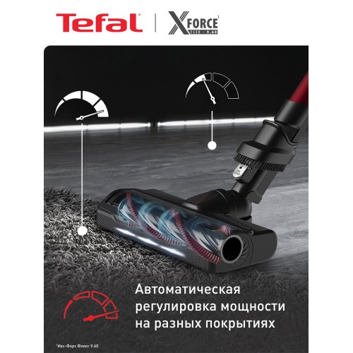 Вертикальный пылесос Tefal X-Force Flex 9.60 Animal TY2079WO (черный/красный) 6