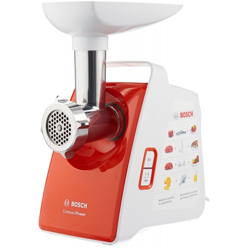 Мясорубка Bosch MFW 3630I (белый/оранжевый) 1