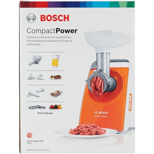 Мясорубка Bosch MFW 3630I (белый/оранжевый) 7
