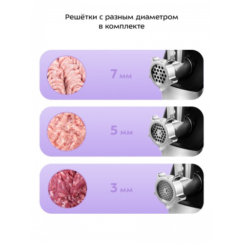 Мясорубка Kitfort KT-2104 (черный/серебристый) 5