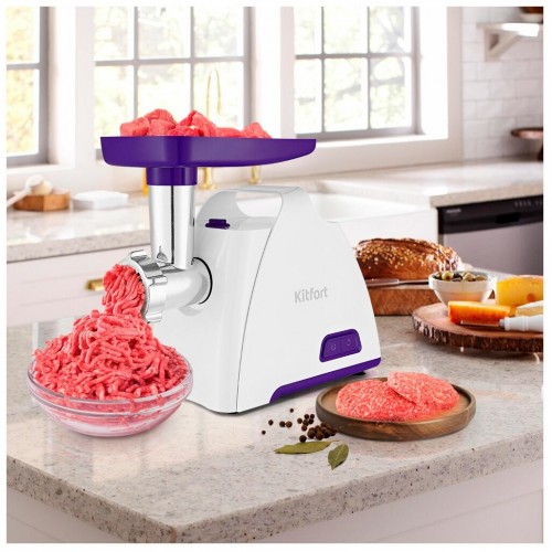 Мясорубка Kitfort КТ-2112-1 (белый/синий) 4