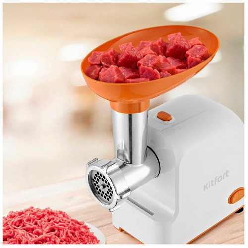 Мясорубка Kitfort КТ-2113-1 (белый/оранжевый) 6