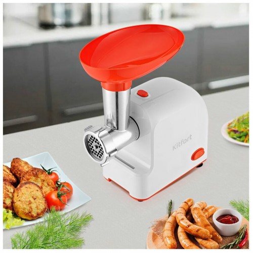 Мясорубка Kitfort КТ-2113-3 (белый/красный) 2